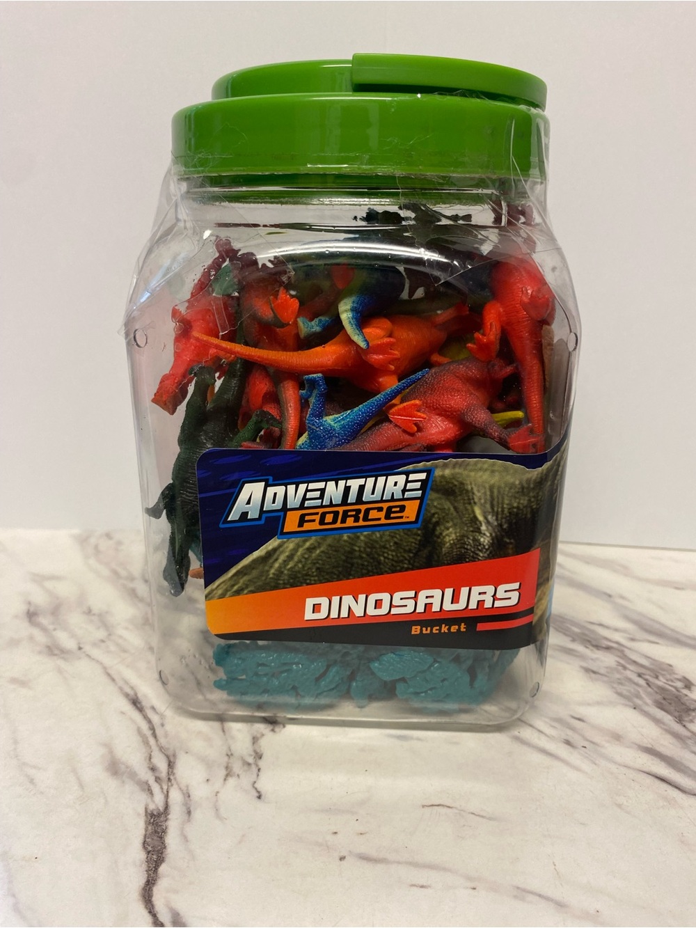 Green Lid Dinosaurs Toy Bucket - Multicolor Mini Figures